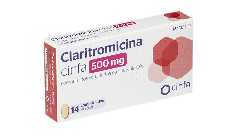 CLARITROMICINA CINFA 500 mg COMPRIMIDOS RECUBIERTOS CON PELICULA EFG