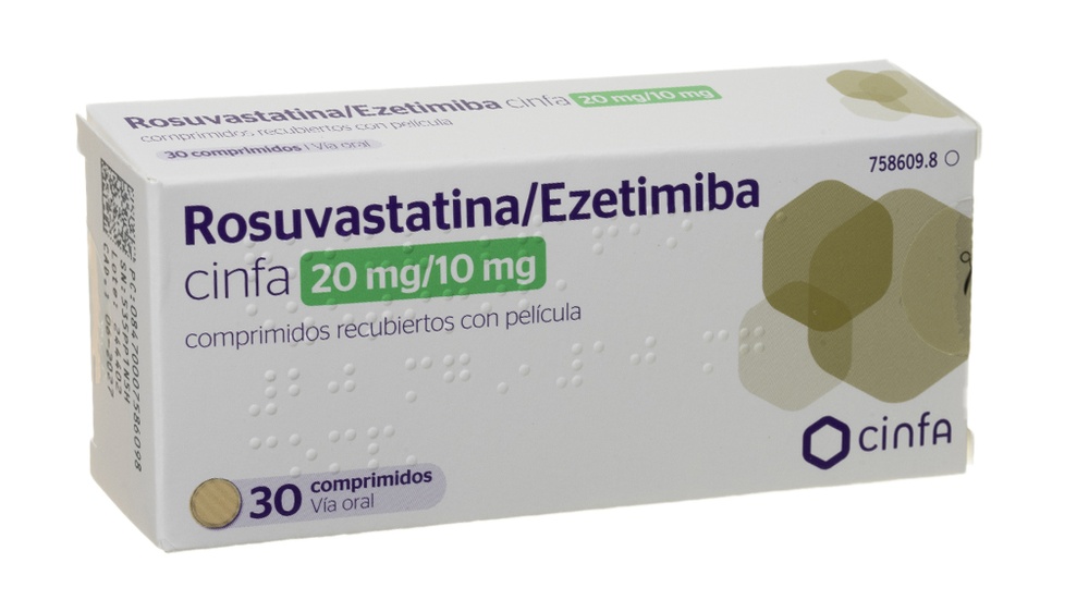 ROSUVASTATIN/EZETIMIBE CINFA 20 mg/10 mg FILM-COATED TABLETS