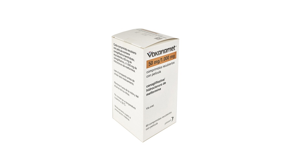 VOKANAMET 50 MG/1000 MG COMPRIMIDOS RECUBIERTOS CON PELICULA
