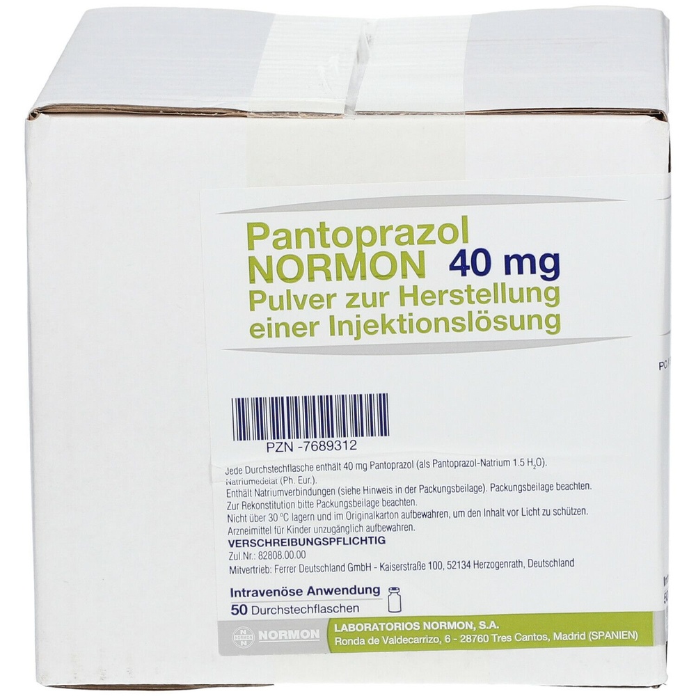 PANTOPRAZOL NORMON 40 mg POWDER FOR INJECTABLE SOLUTION
