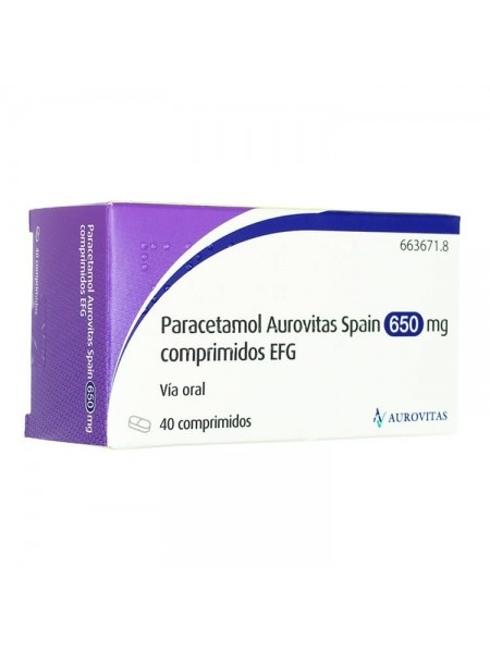 PARACETAMOL AUROVITAS SPAIN 650 mg TABLETS