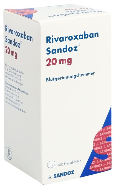 RIVAROXABAN SANDOZ 20 MG COMPRIMIDOS RECUBIERTOS CON PELICULA EFG