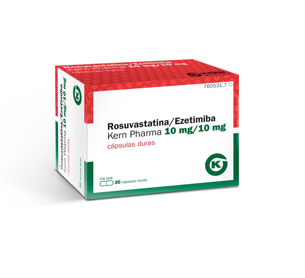 ROSUVASTATIN/EZETIMIBE KERN PHARMA 10 mg/10 mg HARD CAPSULES