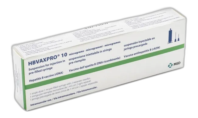 HBVAXPRO 10 мікрограм, ПЕРЕДНАПОВНЕНИЙ ШПРИЦ, ІН'ЄКЦІЙНА СУСПЕНЗІЯ