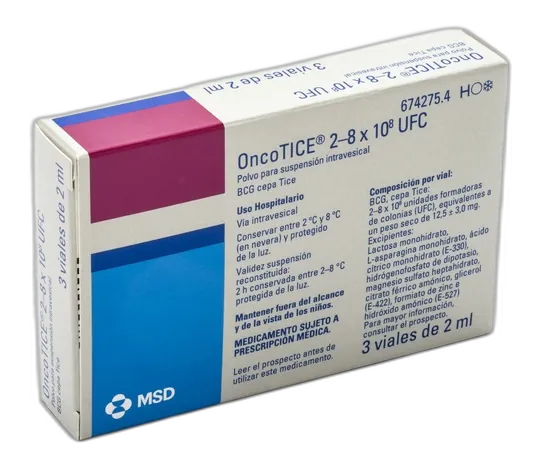 ОНКОТИЦЕ 2-8 x 10⁸ КУО порошок для приготування суспензії для внутрішньоміхурного введення