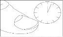 Two concentric circles with dotted lines and an additional circle with an internal diagonal line