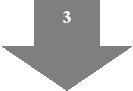 Gray arrow pointing down with a white number three superimposed in the center