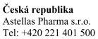 Text indicating &ldquo;Česk&aacute; republika Astellas Pharma sro&rdquo; and phone number +420 221 401 500