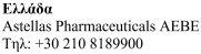 Text with company name Astellas Pharmaceuticals AEBE and phone number +30 210 8189900