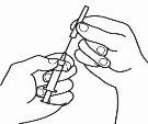 Hand holding a syringe with needle inserted into the skin at an angled position showing the plunger and cylinder