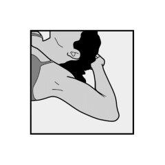 Woman applying cream to her neck with her right hand and holding the tube with her left hand