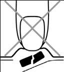 Представление анатомической зоны с красным крестом на ней и разорванным пятном ниже