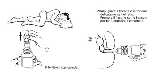 Persona sdraiata di lato con freccia che indica l