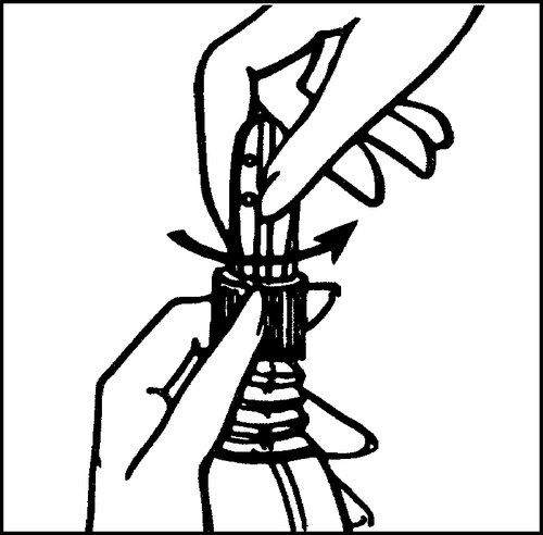 Mano che afferra una siringa con l