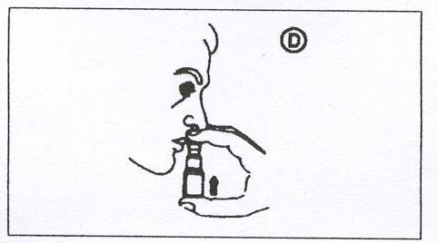 Profilo del viso con applicatore nasale che somministra farmaco in una narice