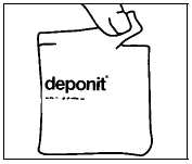 Borsa per lo smaltimento di rifiuti medici Deponit con logo e spazio bianco per l