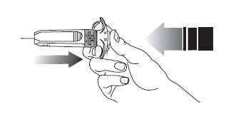 Mano che tiene una siringa preriempita con l