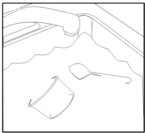 Schema lineare di una mano che applica un cerotto adesivo su una zona del corpo con una curva indicativa