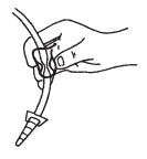 Mano che afferra un autoiniettore con l