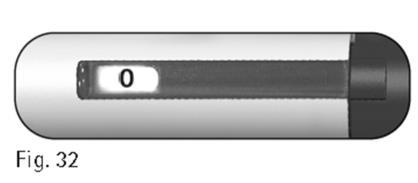 Penna iniettabile con indicatore numerico a finestra e display che mostra il valore zero