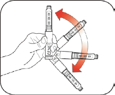 Mano che ruota un dispositivo penna per l