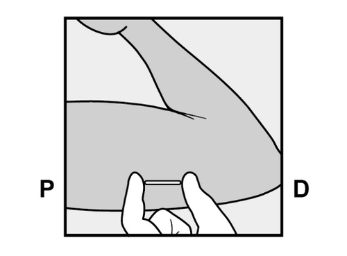 Mano che afferra una fiala con liquido, indicazioni