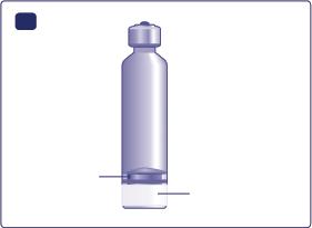 Fiala di vetro trasparente con tappo bianco e parte inferiore argentata indicata da una linea sottile
