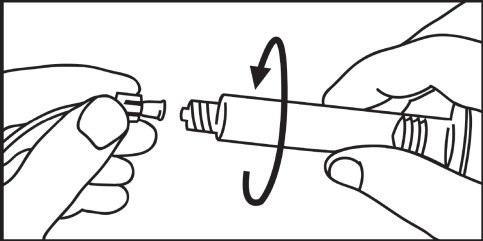 Mani che collegano due cilindri di plastica con un movimento rotatorio indicato da una freccia curva