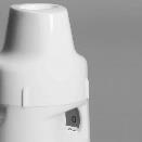 Adattatore bianco per inalatore con bocchino e base a forma di cono parziale