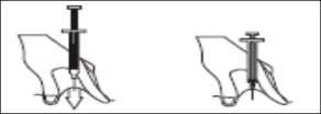 Due penne autoiniettabili mostrano il corretto metodo di iniezione sottocutanea con l