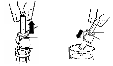 Mani che preparano una siringa pre-riempita collegando un ago e applicando una pressione verso il basso su un adattatore