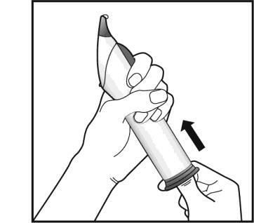 Mano che tiene un autoiniettore con l