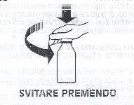 Mano che svita un flaconcino farmaceutico premendo con l