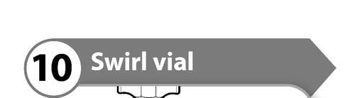 Fiala di vetro trasparente con tappo nero e indicazione numerica