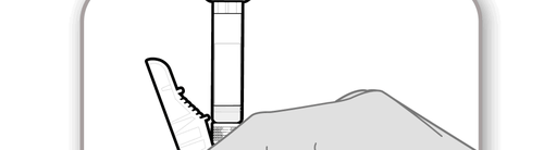 Mano che tiene una penna per insulina con l