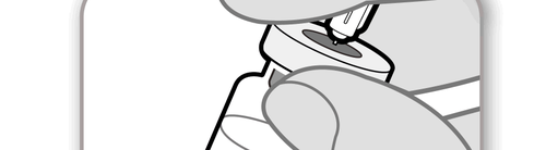 Mano che tiene una siringa pronta per l