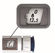 Display digitale bianco con numeri 0 e 12.5 visibili all