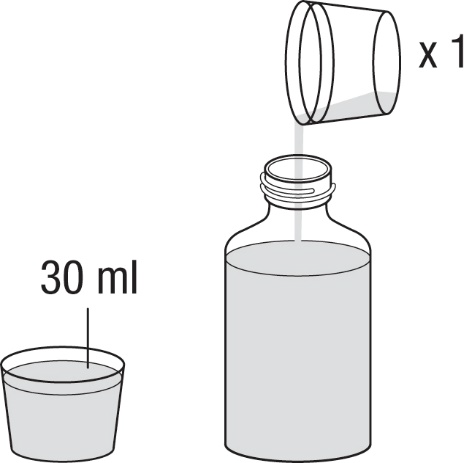 Fiala da 30 ml con tappo avvitato e liquido all