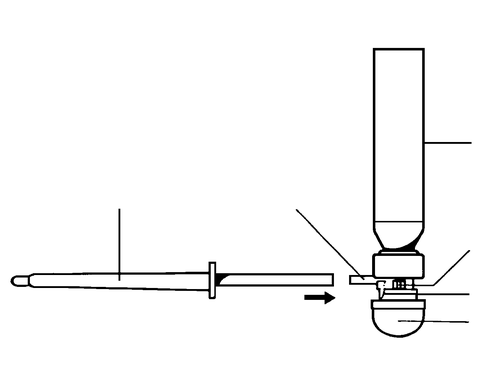 Siringa con ago collegato che si inserisce in un tappo di flacone medicinale con freccia indicante la direzione