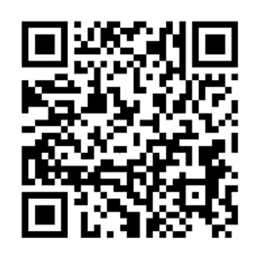 Codice QR nero su sfondo bianco con piccoli quadrati agli angoli per facilitare la scansione