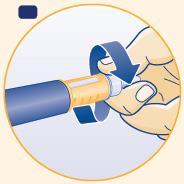 Mano che afferra il dispositivo autoiniettore con l