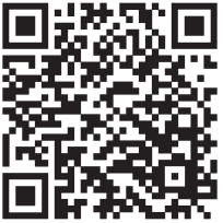 Codice QR nero e bianco con piccoli quadrati agli angoli e un quadrato più piccolo al centro