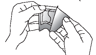 Mano che stringe una piega della pelle sollevata per l