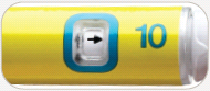Penna iniettabile gialla con indicatore di dose blu e numero 10 in evidenza