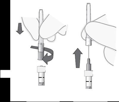 Dispositivo di iniezione sottocutanea con ago inserito e rotazione per il collegamento del dispositivo stesso