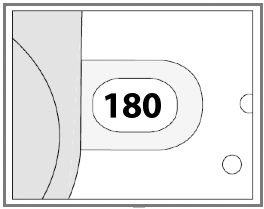 Schema che mostra un cilindro con il numero 180 al centro e due cerchi parziali ai lati