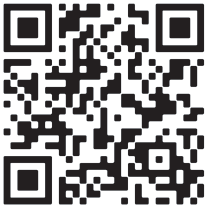 Codice QR nero su sfondo bianco con un piccolo quadrato nero nell