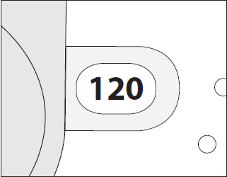 Schema che mostra un cilindro con il numero 120 al centro e due cerchi parziali ai lati