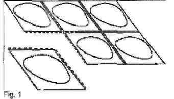 Sei capsule ovali disposte su due file, ciascuna racchiusa in un rettangolo con bordi scuri e spessi