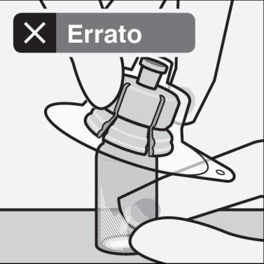 Mano che tiene una fiala di vetro con un tappo di gomma e un